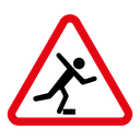 Tripping hazard warning sign icon