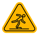 Tripping hazard warning sign icon