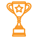 Trophy cup with star icon