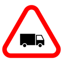 Truck warning sign icon