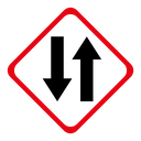 Two way traffic sign icon