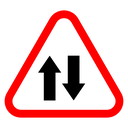 Two way traffic sign Color Outline icon