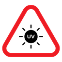 UV light warning sign icon