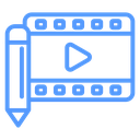 Video Edit Pencil Color Outline icon