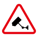 Video surveillance sign icon