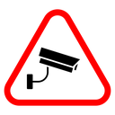 Video surveillance sign Color Outline icon