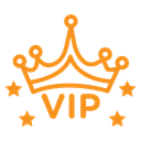 Vip text with crown icon