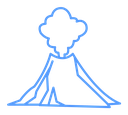 Volcano eruption Color Outline icon