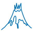 Volcano eruption icon