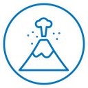 Volcano eruption icon