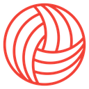 Volleyball Curved Panels Color Outline icon
