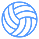 Volleyball Curved Seams Color Outline icon
