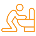 Vomiting in bathroom icon