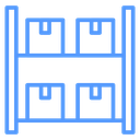 Warehouse Shelf Boxes Color Outline icon