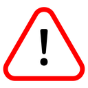 Warning sign with exclamation point icon