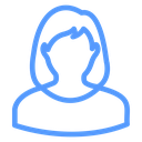 Wavy Hair Woman Color Outline icon