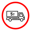 Weight limit traffic sign icon