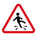 Wet floor sign icon