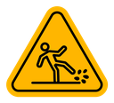 Wet floor sign icon