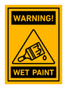 Wet paint sign icon