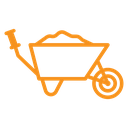 Wheelbarrow unloading icon