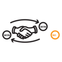 Win-win business deal icon