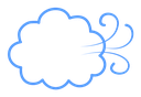Wind clouds Color Outline icon