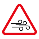 Wind warning sign icon