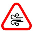 Wind warning sign icon