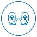 Winter Mittens Color Outline icon