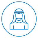 Woman In Hijab Color Outline icon