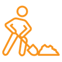 Worker digging icon