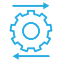 Workflow Process Gear Arrows icon