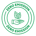 Zero carbon emission set icon