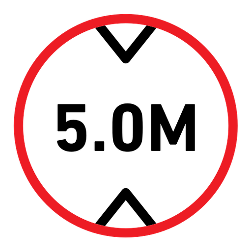 5 meter sign color outline icon