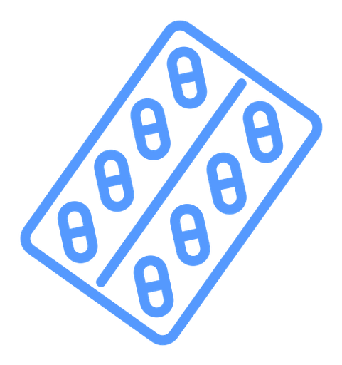 Blister drug pack color outline icon