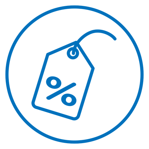 Discount tag color outline icon
