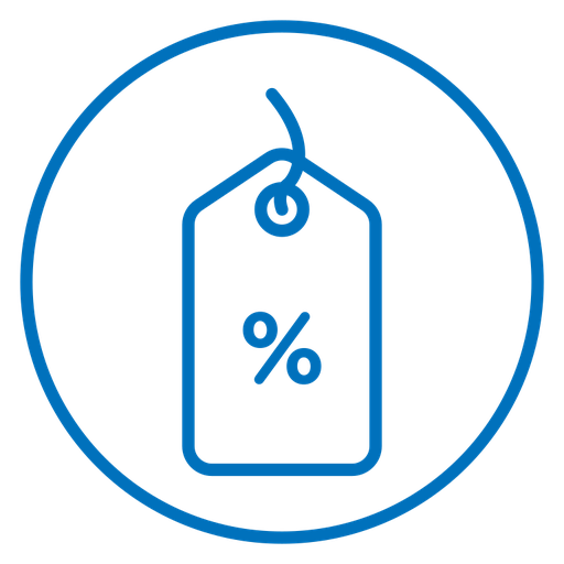 Discount tag color outline icon