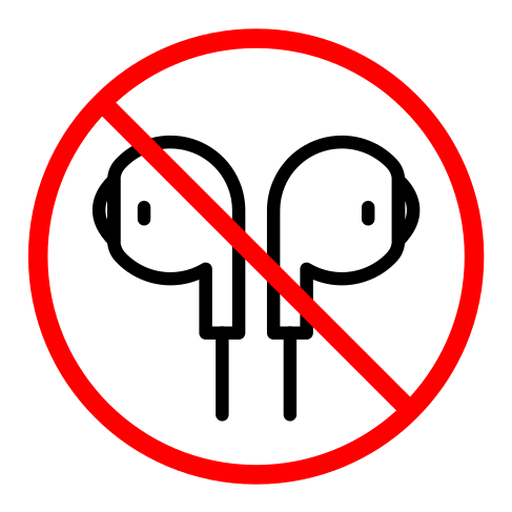 Do not use earphone color outline icon