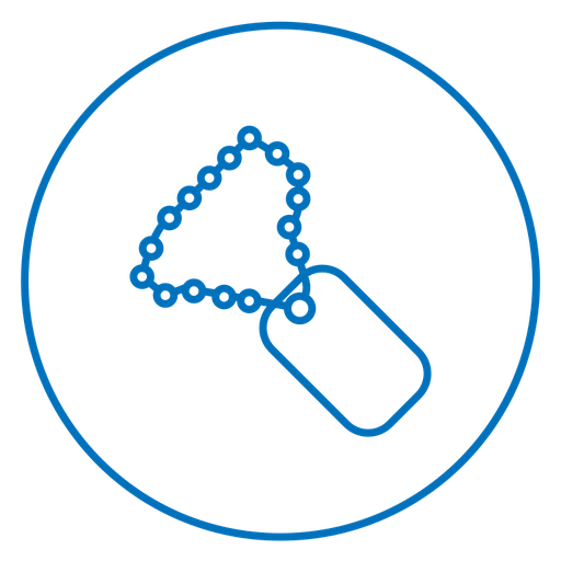 Dog tag color outline icon