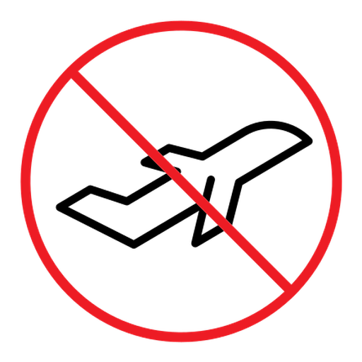 Dont fly sign color outline icon