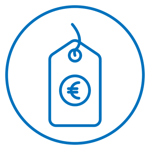 Euro Price Tag Coin color outline icon