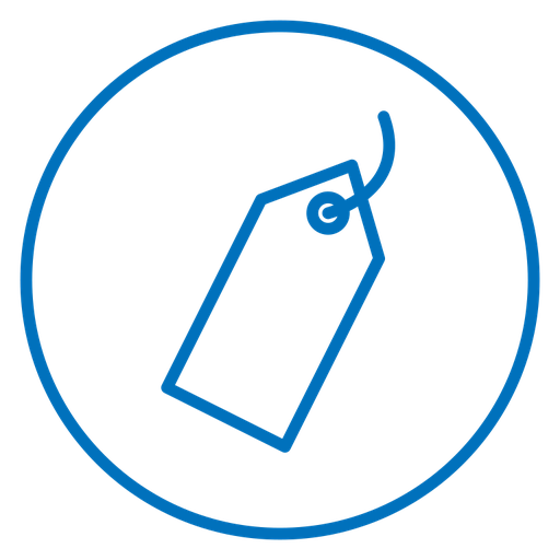 Euro tag color outline icon