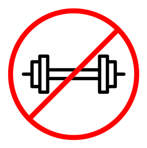 Forbidden barbell sign color outline icon
