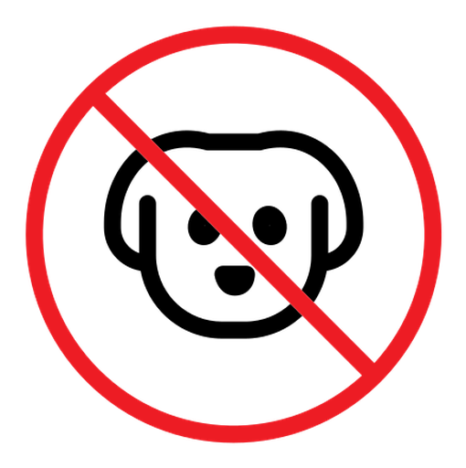 Forbidden dog pet sign color outline icon
