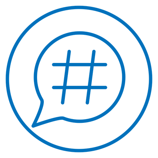 Hashtag 2 color outline icon