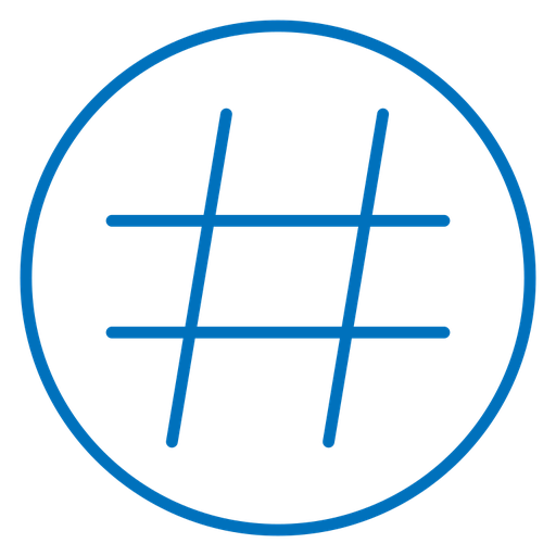 Hashtag color outline icon