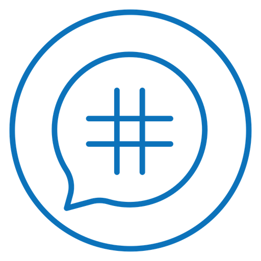 Hashtag color outline icon
