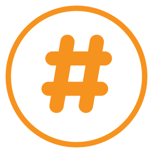 Hashtag color outline icon