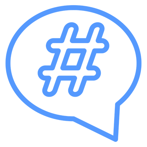 Hashtag Bubble color outline icon